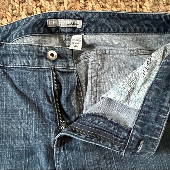 Chico’s Platinum Jeans 1 Blue Dark Wash Denim Ultimate Fit Boot Leg Stretch - Picture 2 of 13